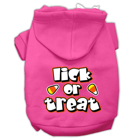 Lick Or Treat Screen Print Pet Hoodies Bright Pink Size XS (8)