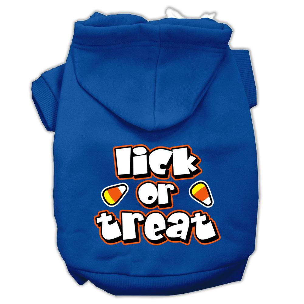 Lick Or Treat Screen Print Pet Hoodies Blue Size XXXL (20)