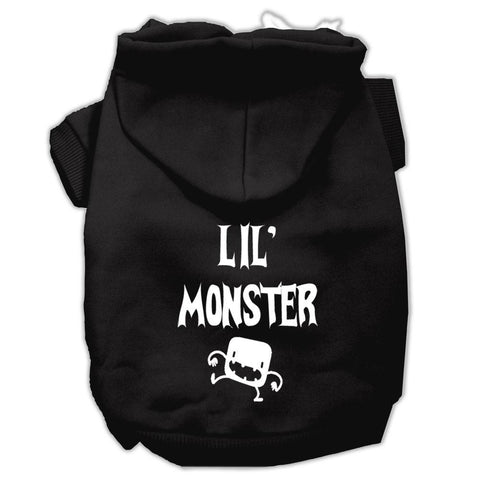 Lil Monster Screen Print Pet Hoodies Black Size Lg (14)