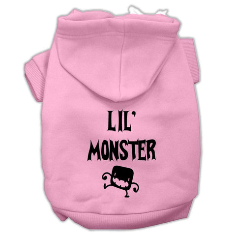 Lil Monster Screen Print Pet Hoodies Pink Size XL (16)