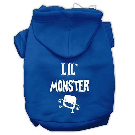 Lil Monster Screen Print Pet Hoodies Blue Size XS (8)