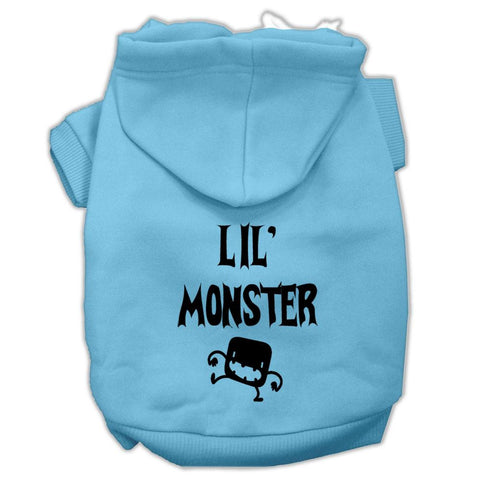 Lil Monster Screen Print Pet Hoodies Baby Blue Size XXL (18)