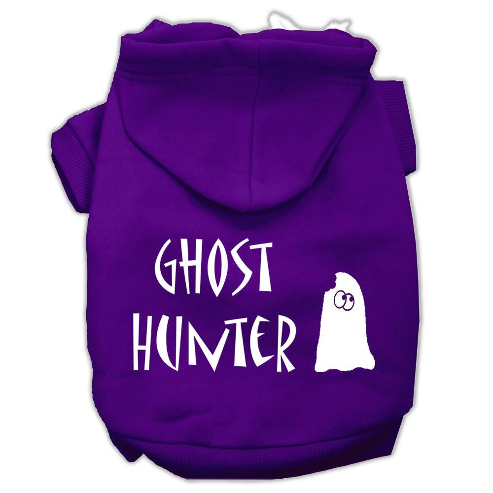 Ghost Hunter Screen Print Pet Hoodies Purple with Black Lettering Lg (14)