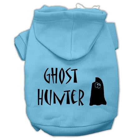 Ghost Hunter Screen Print Pet Hoodies Baby Blue with Black Lettering Med (12)