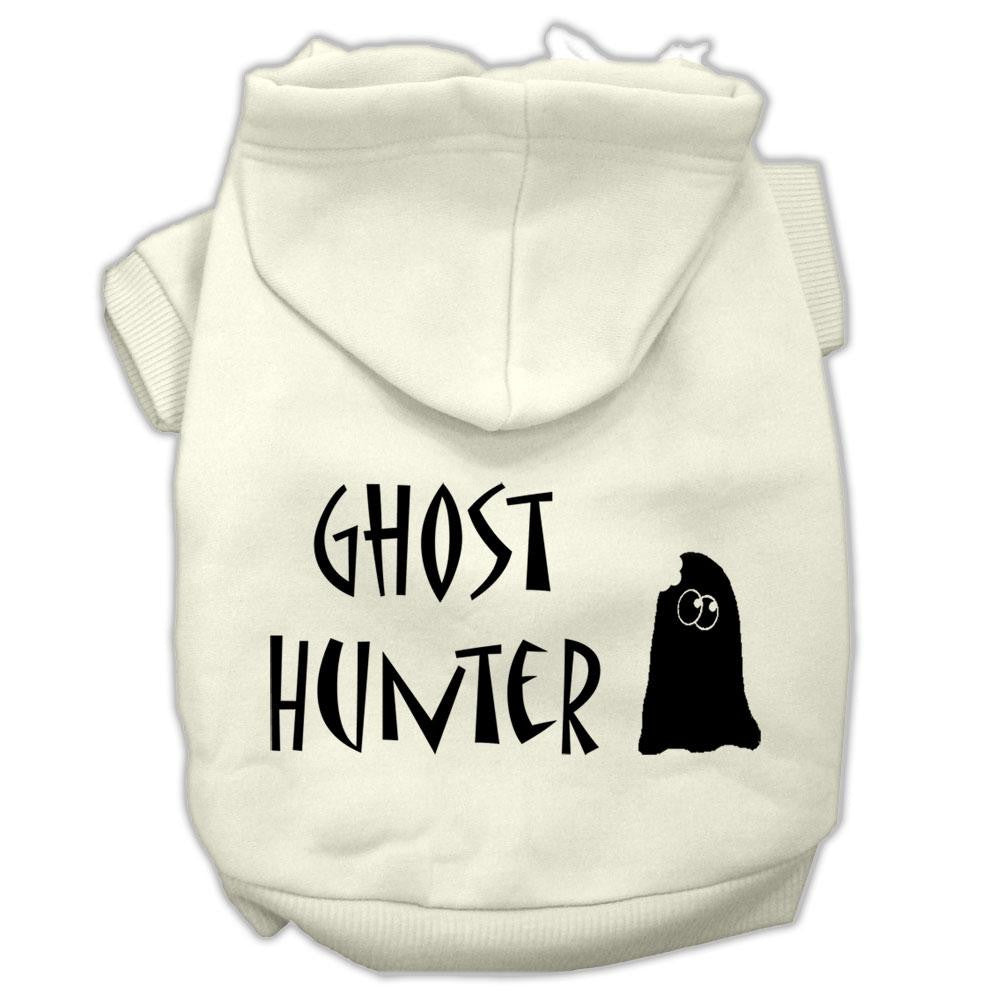 Ghost Hunter Screen Print Pet Hoodies Cream with Black Lettering XL (16)