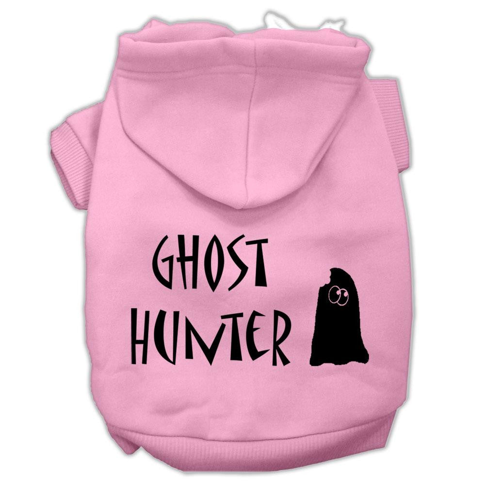 Ghost Hunter Screen Print Pet Hoodies Light Pink with Black Lettering XL (16)