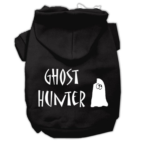 Ghost Hunter Screen Print Pet Hoodies Black with Cream Lettering XS (8)