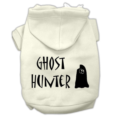 Ghost Hunter Screen Print Pet Hoodies Cream with Black Lettering XXL (18)