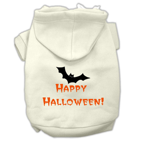 Happy Halloween Screen Print Pet Hoodies Cream Size XL (16)