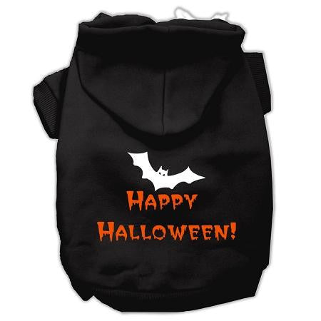 Happy Halloween Screen Print Pet Hoodies Black XS (8)