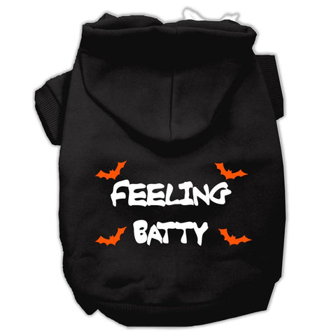 Feeling Batty Screen Print Pet Hoodies Black Size Lg (14)