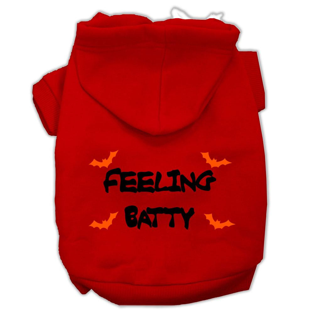 Feeling Batty Screen Print Pet Hoodies Red Size Med (12)