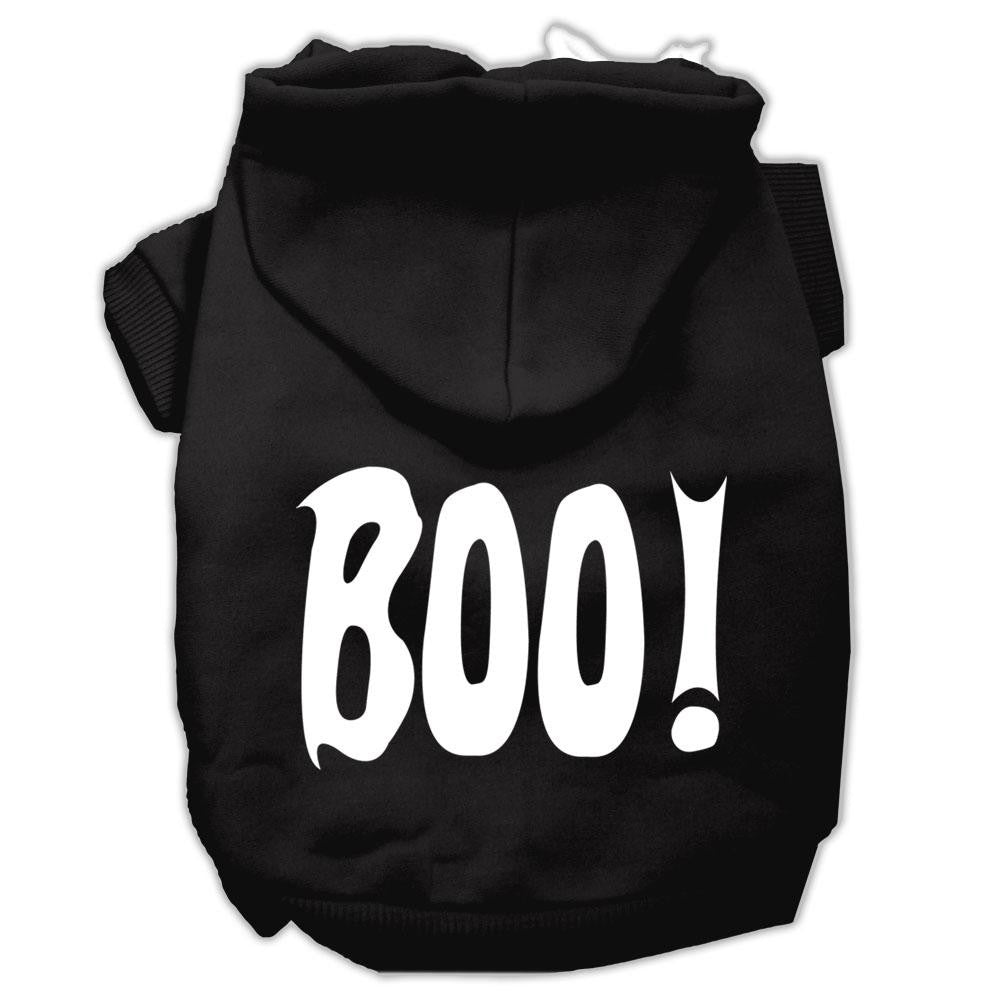 BOO! Screen Print Pet Hoodies Black Size Lg (14)