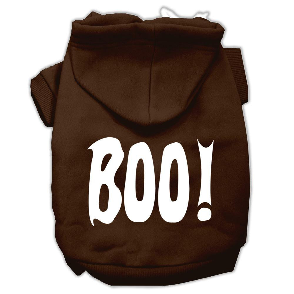 Boo! Screen Print Pet Hoodies Brown Size Lg (14)