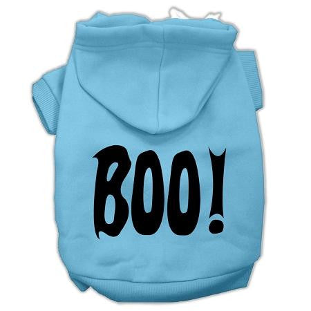 BOO! Screen Print Pet Hoodies Baby Blue Size Med (12)