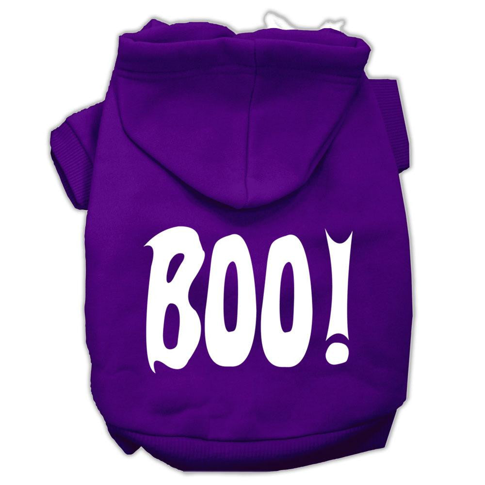 BOO! Screen Print Pet Hoodies Purple Size Sm (10)