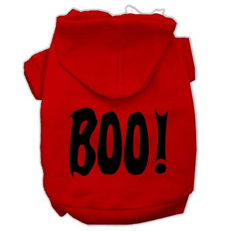 BOO! Screen Print Pet Hoodies Red Size Sm (10)