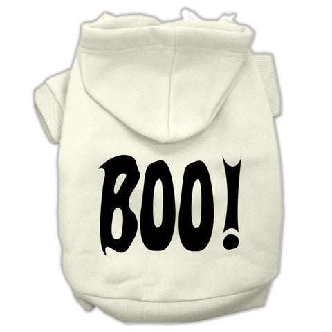 BOO! Screen Print Pet Hoodies Cream Size XL (16)