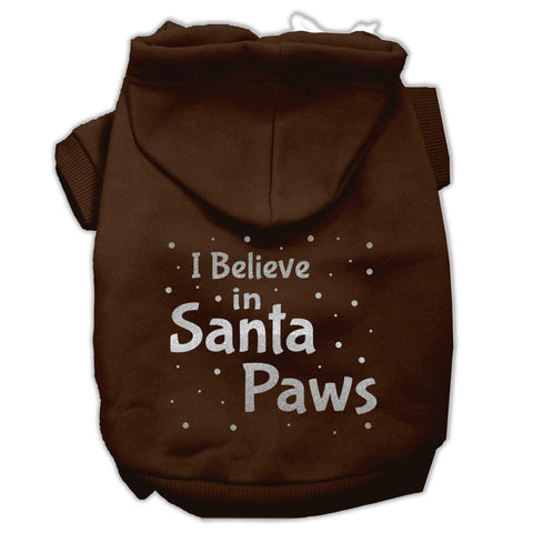 Screenprint Santa Paws Pet Hoodies Brown Size Lg (14)