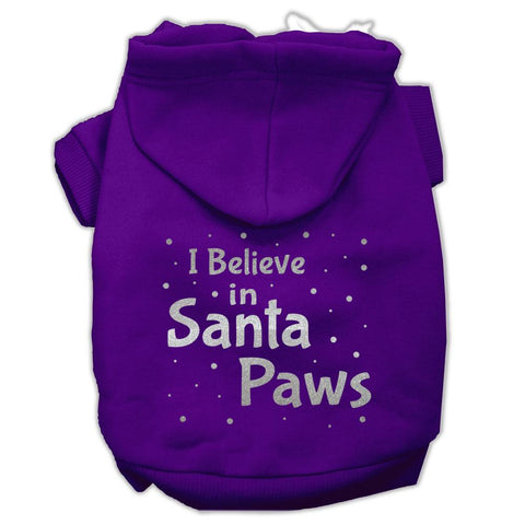 Screenprint Santa Paws Pet Hoodies Purple Size Lg (14)