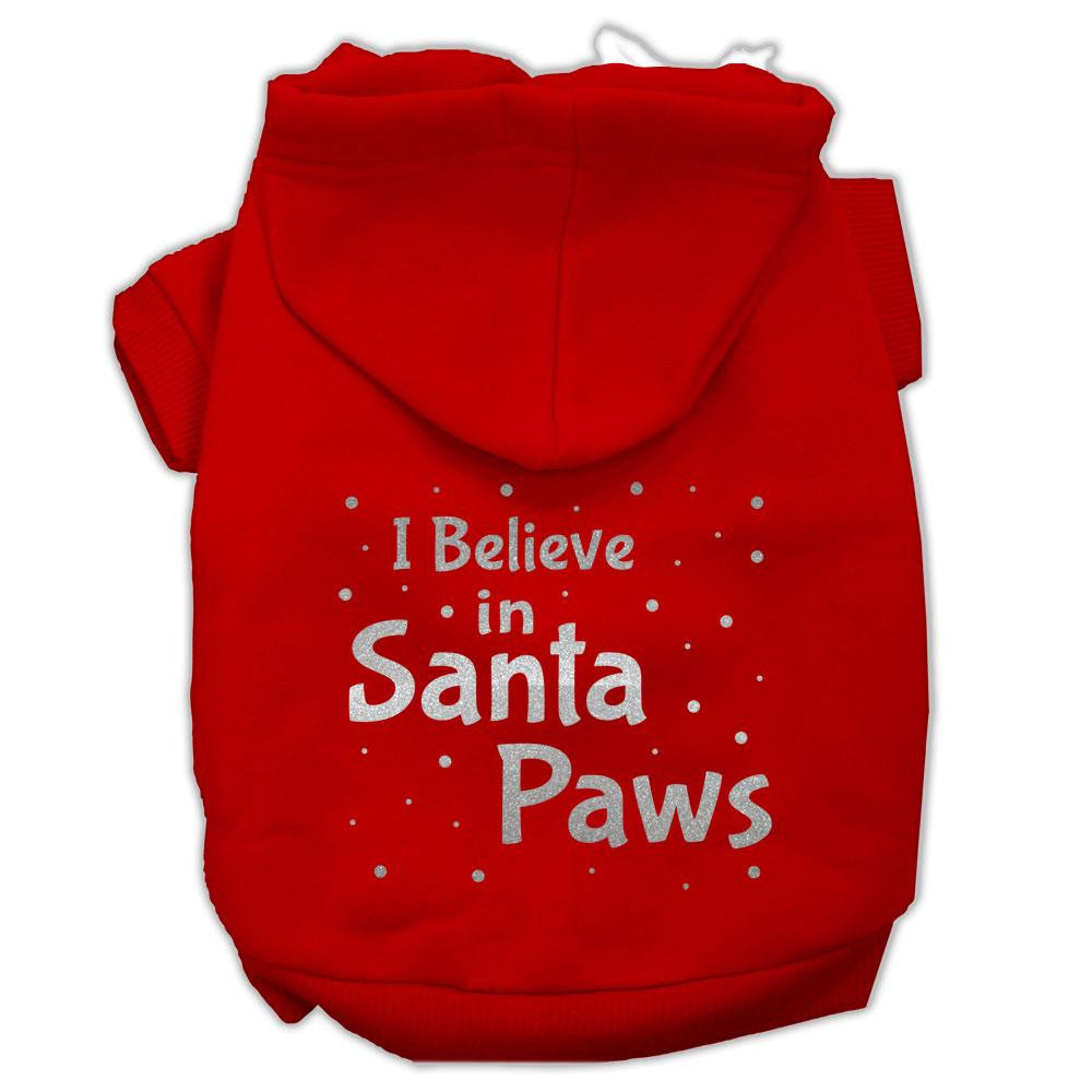 Screenprint Santa Paws Pet Hoodies Red Size Lg (14)