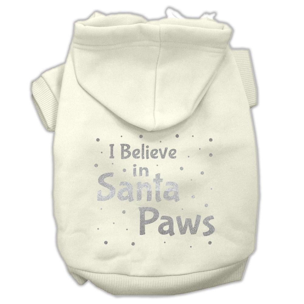 Screenprint Santa Paws Pet Hoodies Cream Size XS (8)