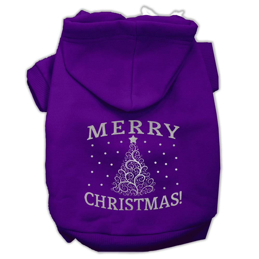 Shimmer Christmas Tree Pet Hoodies Purple Size XL (16)