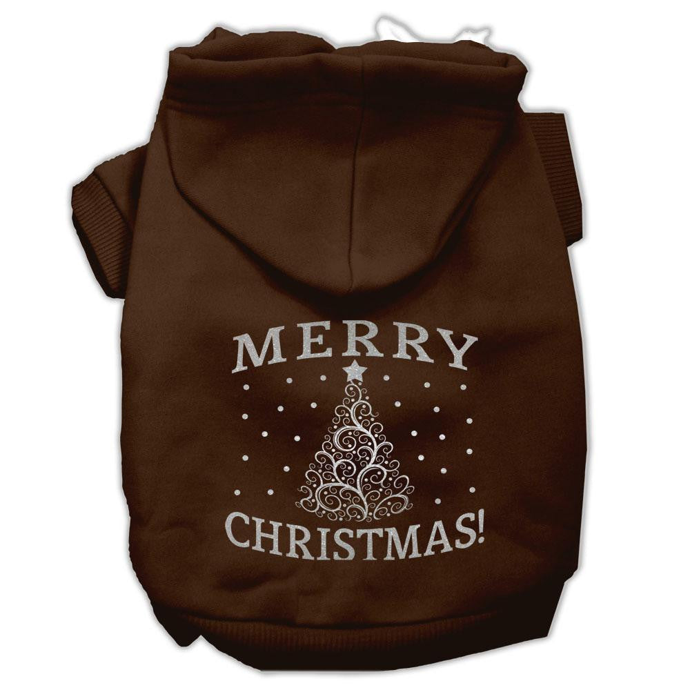 Shimmer Christmas Tree Pet Hoodies Brown Size XS (8)