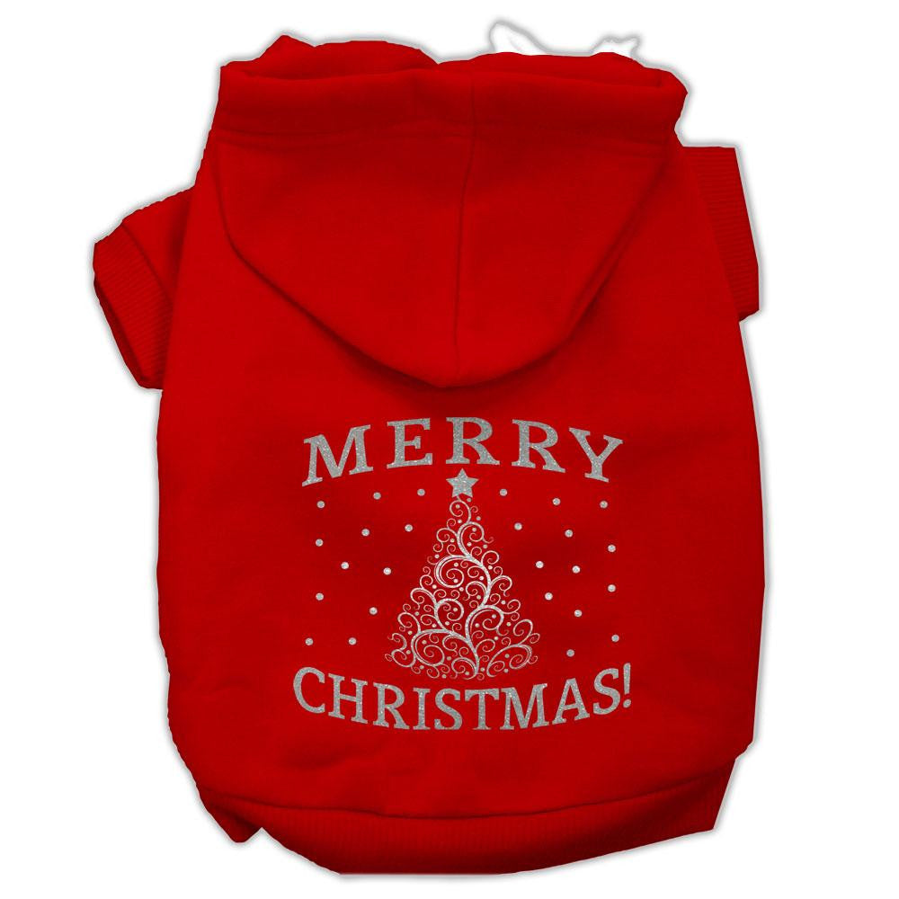 Shimmer Christmas Tree Pet Hoodies Red Size XS (8)