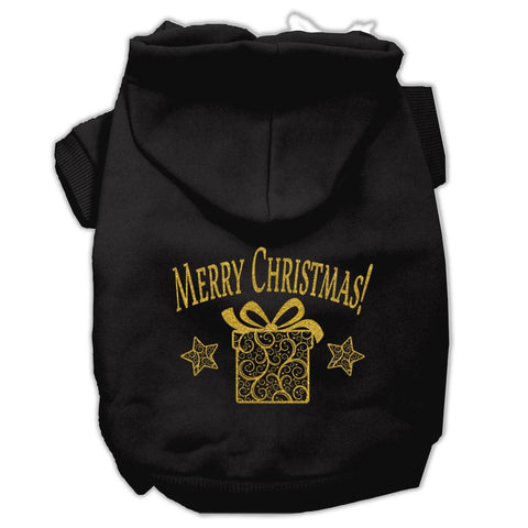 Golden Christmas Present Pet Hoodies Black Size Lg (14)