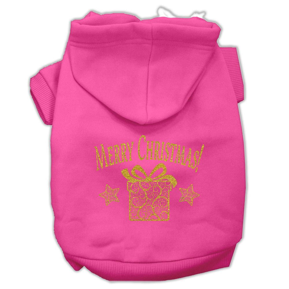 Golden Christmas Present Pet Hoodies Bright Pink Size XXXL (20)