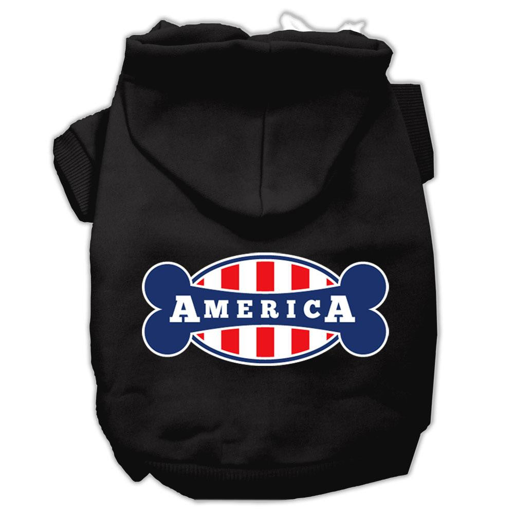 Bonely in America Screen Print Pet Hoodies Black Size XS (8)