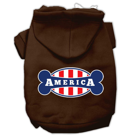 Bonely in America Screen Print Pet Hoodies Brown Size XS (8)