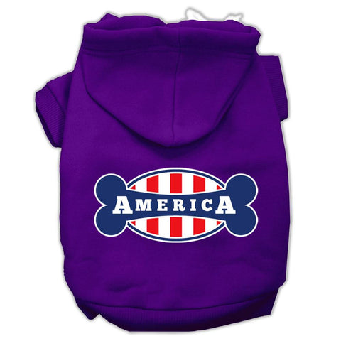 Bonely in America Screen Print Pet Hoodies Purple Size XXL (18)