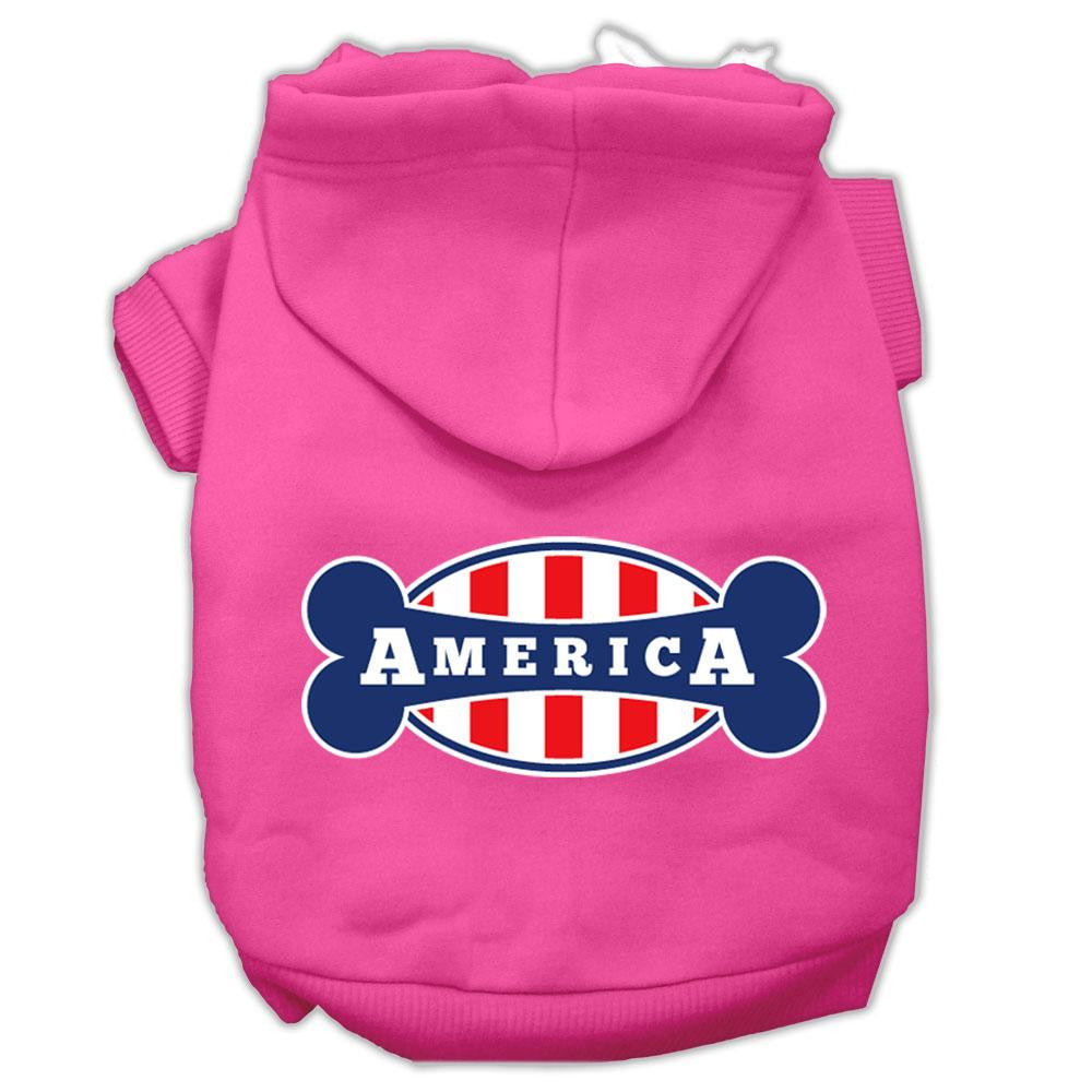 Bonely in America Screen Print Pet Hoodies Bright Pink Size XXXL (20)