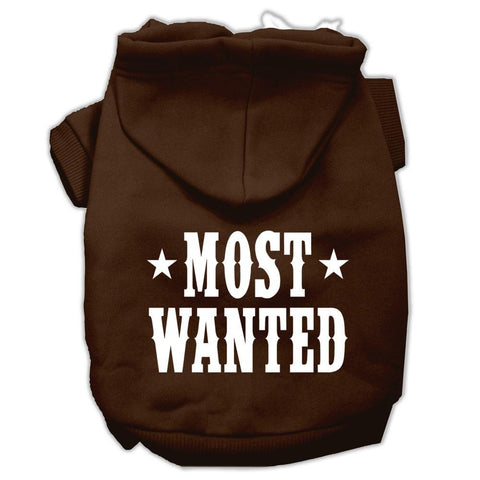 Most Wanted Screen Print Pet Hoodies Brown Size Lg (14)