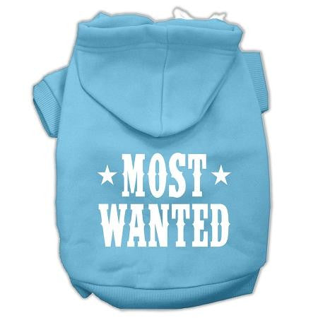 Most Wanted Screen Print Pet Hoodies Baby Blue Size Med (12)