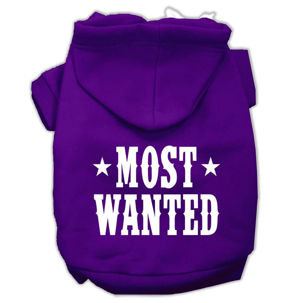 Most Wanted Screen Print Pet Hoodies Purple Size Sm (10)