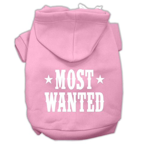 Most Wanted Screen Print Pet Hoodies Light Pink Size XXL (18)