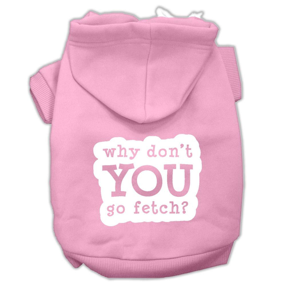 You Go Fetch Screen Print Pet Hoodies Light Pink Size XXXL (20)