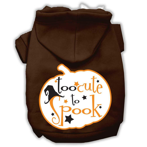 Too Cute to Spook Screenprint Hoodie Brown S (10)