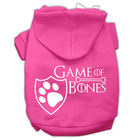 Game of Bones Screenprint Dog Hoodie Bright Pink XXL (18)