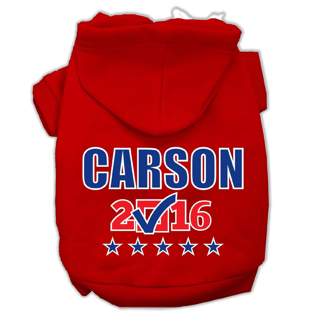 Carson Checkbox Election Screenprint Pet Hoodies Red Size S (10)