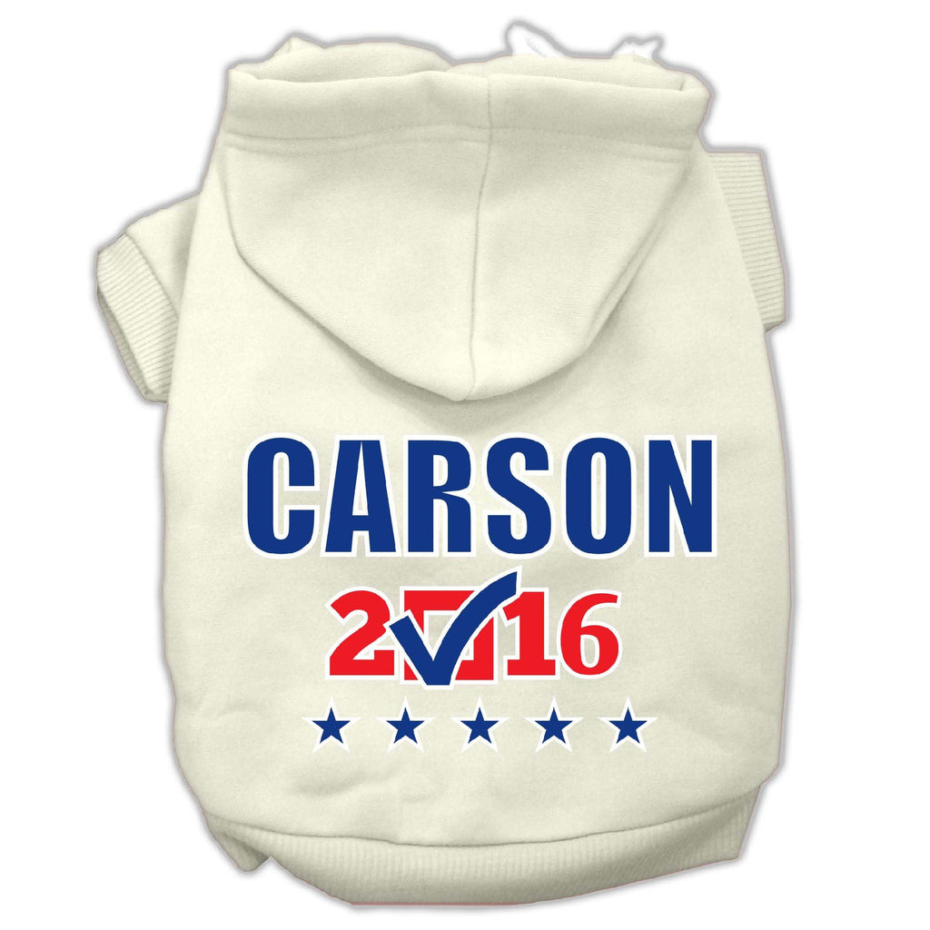 Carson Checkbox Election Screenprint Pet Hoodies Cream Size XS (8)