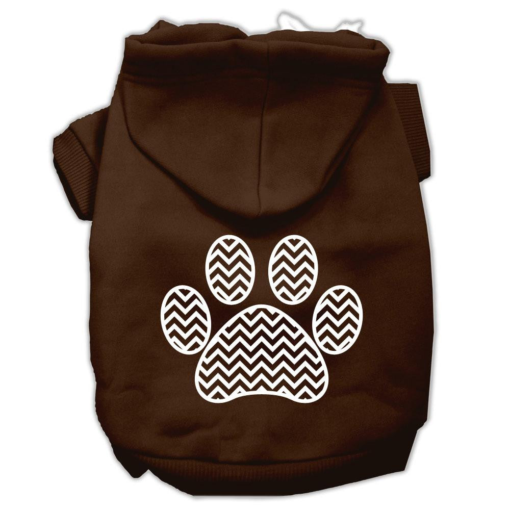 Chevron Paw Screen Print Pet Hoodies Brown Size XXL (18)