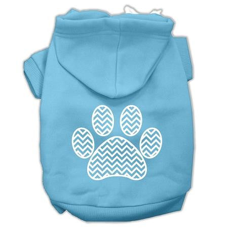 Chevron Paw Screen Print Pet Hoodies Baby Blue Size XXXL (20)