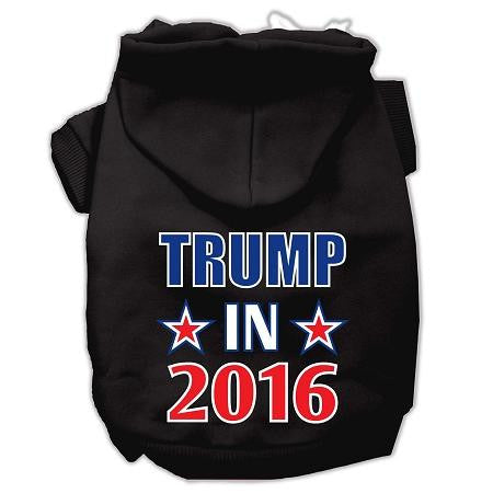 Trump in 2016 Election Screenprint Pet Hoodies Black Size S (10)