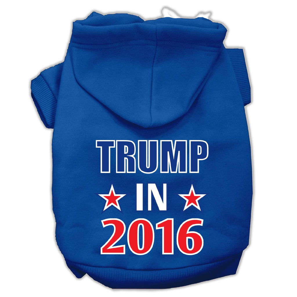 Trump in 2016 Election Screenprint Pet Hoodies Blue Size XL (16)