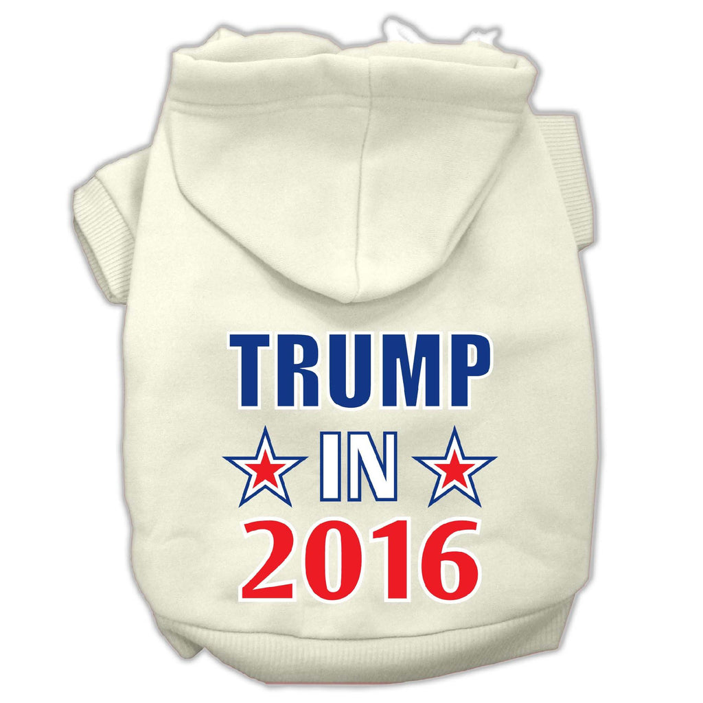 Trump in 2016 Election Screenprint Pet Hoodies Cream Size XS (8)