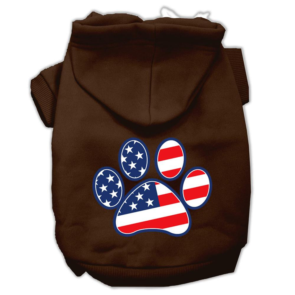 Patriotic Paw Screen Print Pet Hoodies Brown L (14)